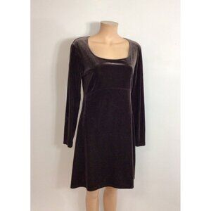 Jeffrey Halper Velvet Babydoll Dress Womens Medium